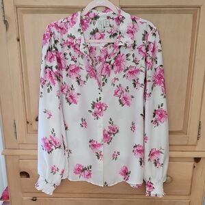 Joie Pink Floral Blouse